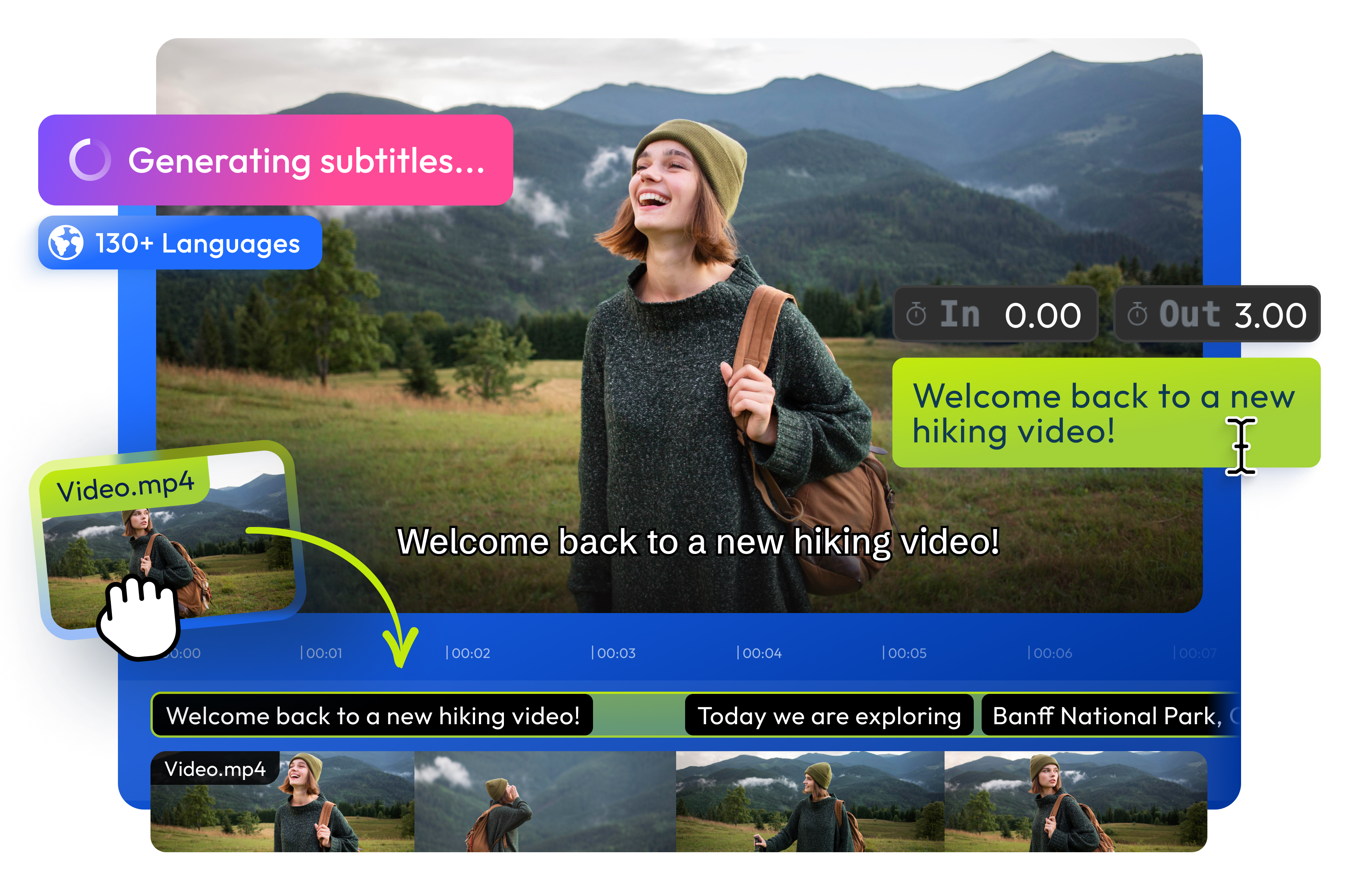 Demo showing caption generator UI